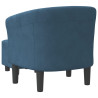 Sillón con taburete terciopelo azul oscuro 5