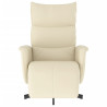 Sillón reclinable con reposapiés cuero sintético color crema 3