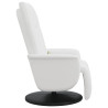 Sillón reclinable masaje con reposapiés cuero sintético blanco 4