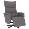Sillón reclinable de masaje con reposapiés cuero sintético gris 2