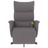 Sillón reclinable de masaje con reposapiés cuero sintético gris 3