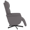 Sillón reclinable de masaje con reposapiés cuero sintético gris 4