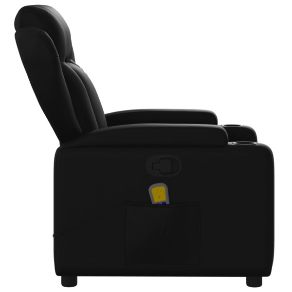 Sillón de masaje reclinable cuero sintético negro M 5