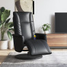 Sillón reclinable masaje con reposapiés cuero sintético negro 1