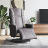 Sillón reclinable de masaje con reposapiés cuero sintético gris 1