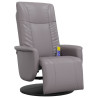 Sillón reclinable de masaje con reposapiés cuero sintético gris 2