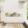 Jardinera de madera maciza de pino blanca 90x31x31 cm 3