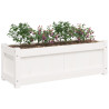 Jardinera de madera maciza de pino blanca 90x31x31 cm 4