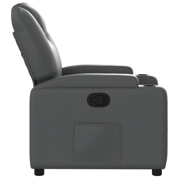 Sillón reclinable de cuero sintético gris M 4