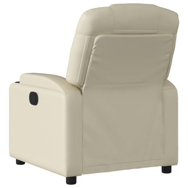 Sillón reclinable de cuero sintético crema M 5