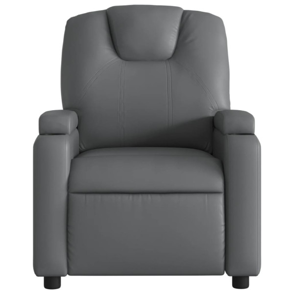 Sillón de masaje reclinable cuero sintético gris M 4