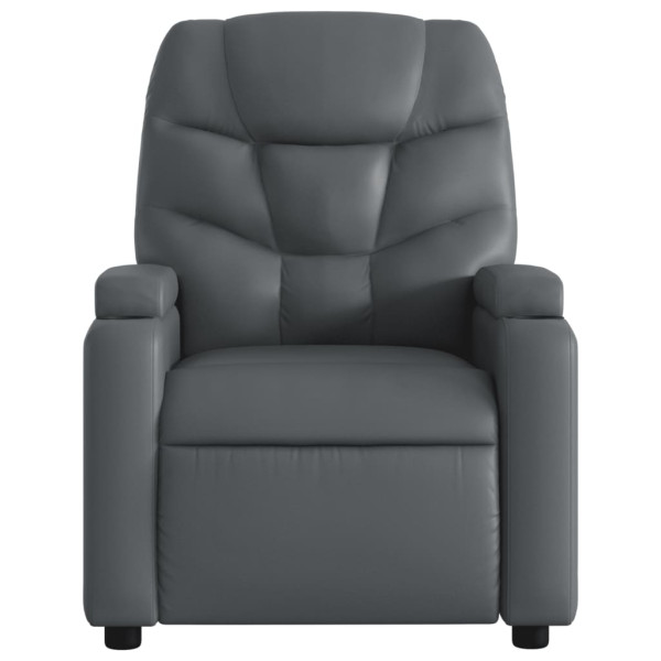 Sillón de masaje reclinable cuero sintético gris M 4