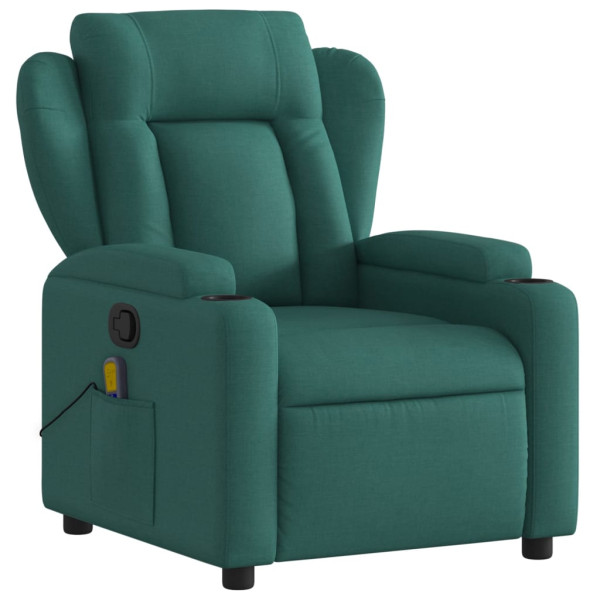 Sillón de masaje reclinable de tela verde oscuro M 3