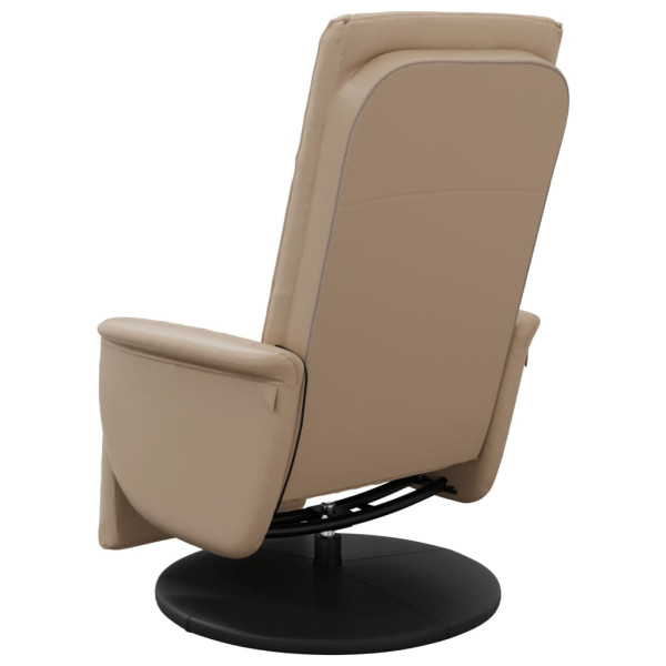 Sillón reclinable masaje reposapiés cuero sintético capuchino M 5