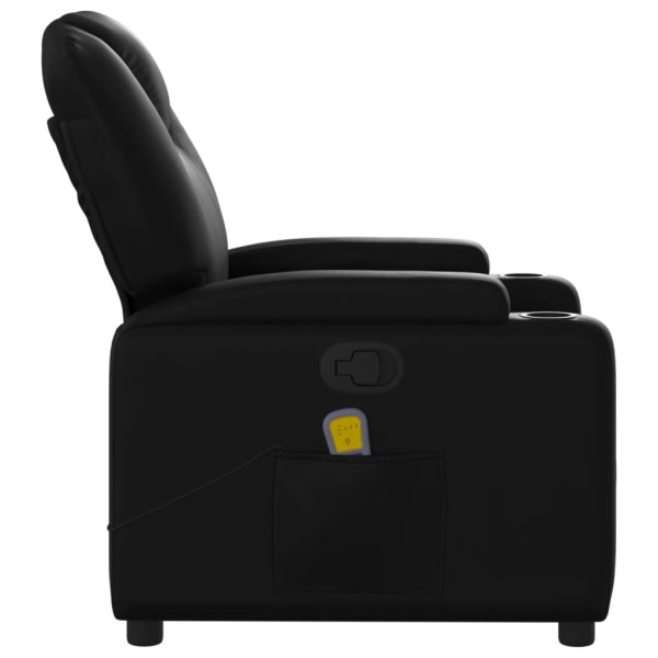 Sillón de masaje reclinable cuero sintético negro M 5