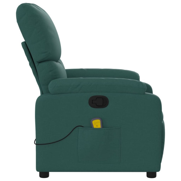 Sillón de masaje reclinable de tela verde oscuro M 5