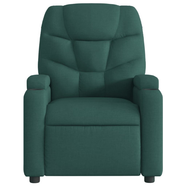 Sillón de masaje reclinable de tela verde oscuro M 4