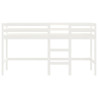 Cama alta de niños con escalera madera maciza blanca 90x200 cm 5