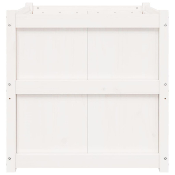 Jardinera de madera maciza de pino blanca 70x70x70 cm M 5