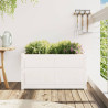 Jardinera de madera maciza de pino blanca 90x50x50 cm 3