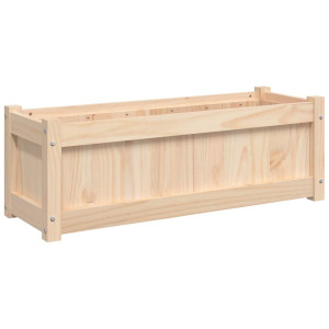 Jardinera de madera maciza de pino 90x31x31 cm H