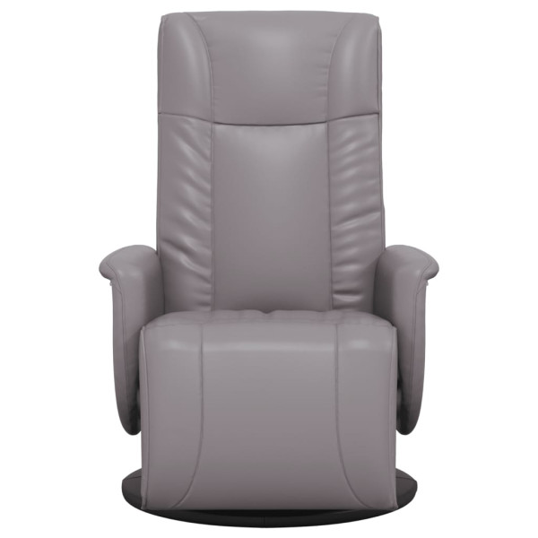Sillón reclinable con reposapiés cuero sintético gris M 3