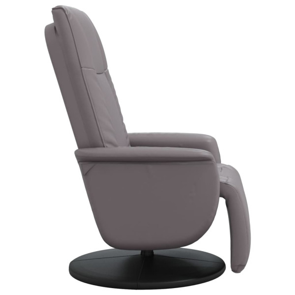 Sillón reclinable con reposapiés cuero sintético gris M 4