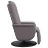 Sillón reclinable con reposapiés cuero sintético gris 4