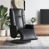 Sillón reclinable con reposapiés cuero sintético negro 1