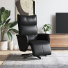Sillón reclinable con reposapiés cuero sintético negro 1