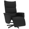 Sillón reclinable con reposapiés cuero sintético negro 2