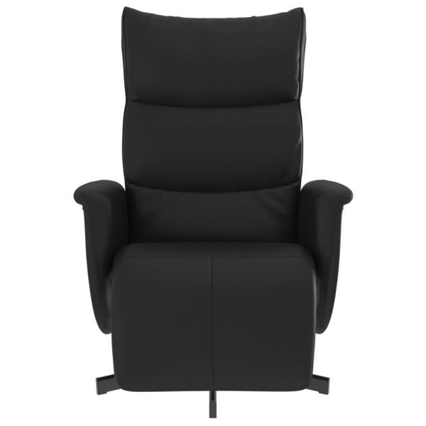 Sillón reclinable con reposapiés cuero sintético negro M 3