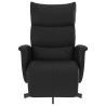 Sillón reclinable con reposapiés cuero sintético negro 3