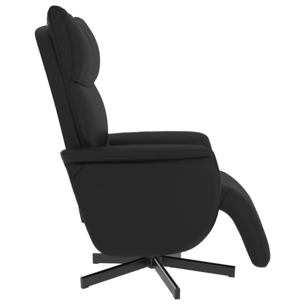 Sillón reclinable con reposapiés cuero sintético negro M 4