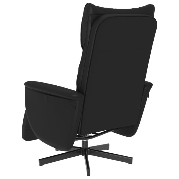 Sillón reclinable con reposapiés cuero sintético negro M 5