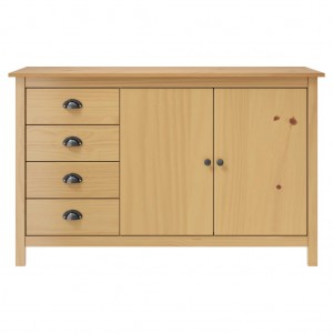 vidaxL Aparador Hill madera maciza pino marrón miel 130x40x80 cm H