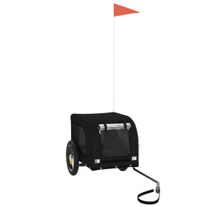 Remolque de bicicleta para perros hierro y tela Oxford negro H