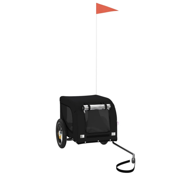 Remolque de bicicleta para perros hierro y tela Oxford negro M 2