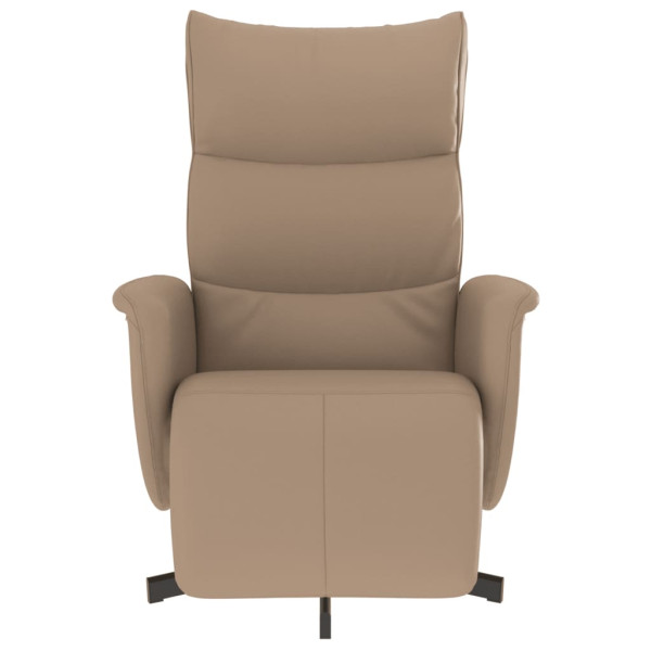 Sillón reclinable con reposapiés cuero sintético capuchino M 3
