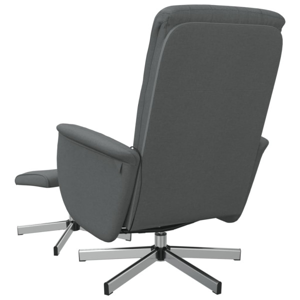 Sillón reclinable de masaje con reposapiés tela gris oscuro M 5