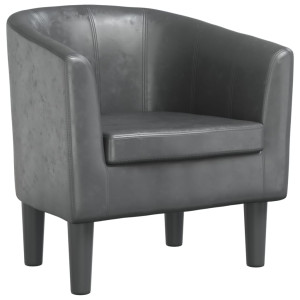 Sillón cuero sintético gris H
