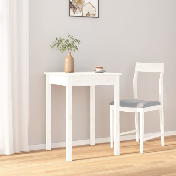 Mesa de comedor madera maciza de pino blanca 55x55x75 cm M 5