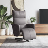 Sillón reclinable con reposapiés cuero sintético gris 1