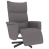 Sillón reclinable con reposapiés cuero sintético gris 2