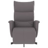 Sillón reclinable con reposapiés cuero sintético gris 3