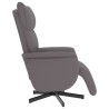 Sillón reclinable con reposapiés cuero sintético gris 4
