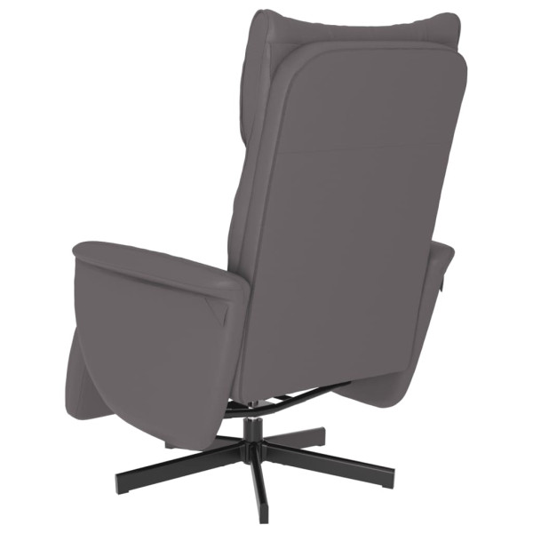 Sillón reclinable con reposapiés cuero sintético gris M 5