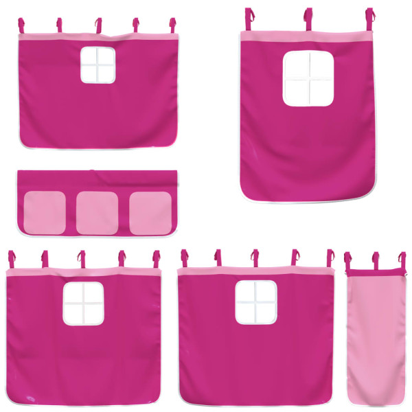 Cortinas para cama elevada poliéster rosa M 3