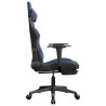 Silla gaming de masaje y reposapiés cuero sintético negro azul 5