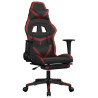 Silla gaming con reposapiés cuero sintético negro rojo tinto 2